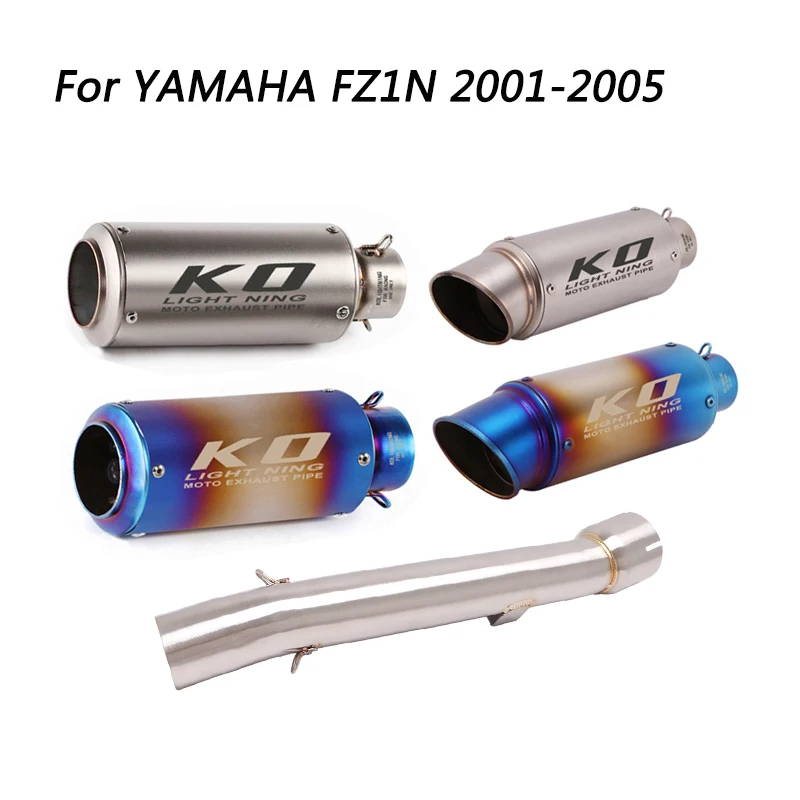 

Slip On Motorcycle Middle Connect Tube And 51mm Muffler Stainless Steel Exhaust System For YAMAHA FZ1N 2001-2005