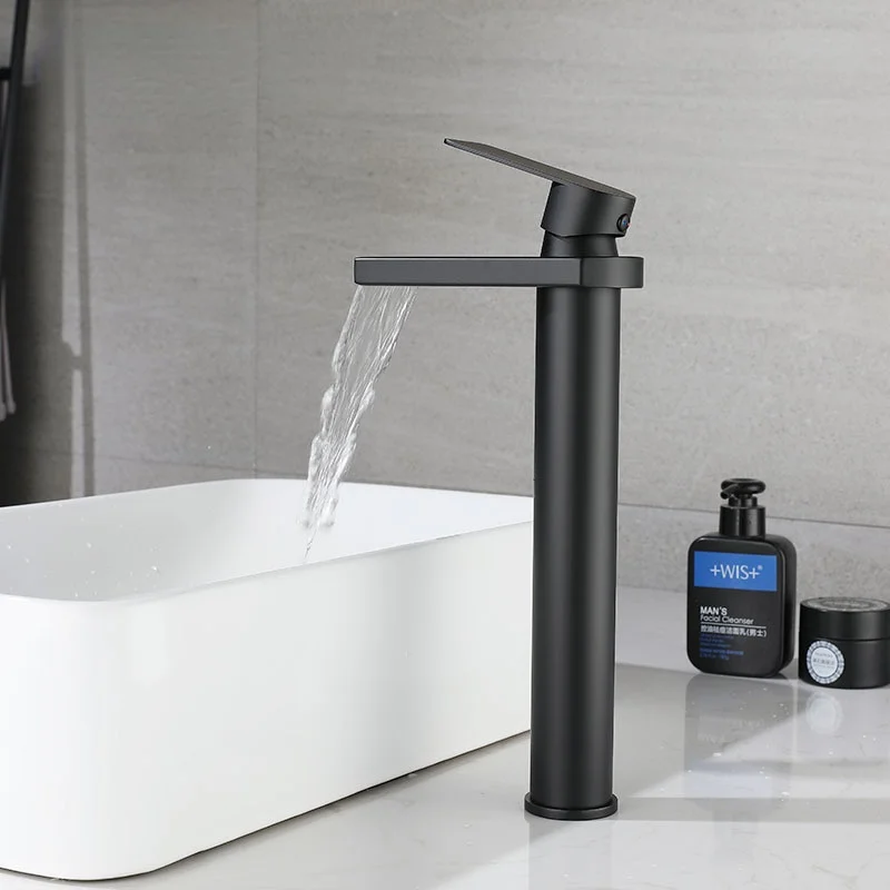 

New Style Waterfall Faucet Bathroom Black Hot and Cold Faucet 304 Stainless Steel Bathroom Basin Faucet Bathroom Faucets