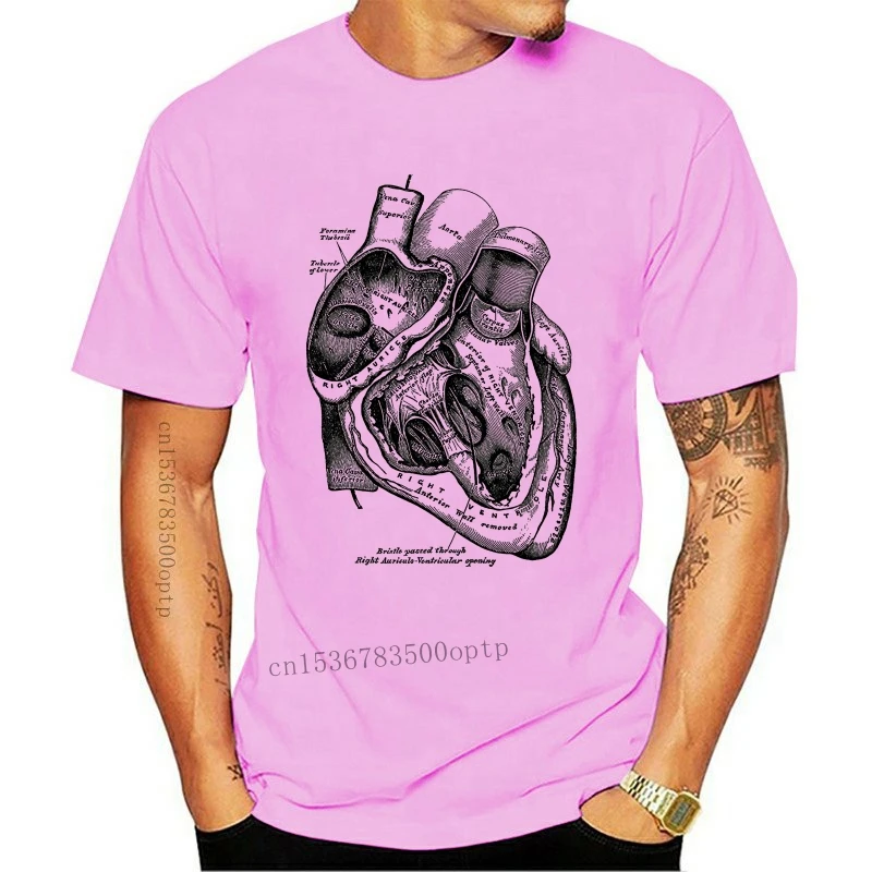 New 2021 2021 Short Sleeve Casual Anatomical Heart T-Shirt Medical Anatomy Illustration Summer Casual Man T Shirt Good Quality