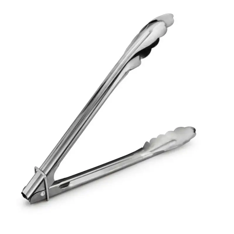 Stainless Steel Tongs With Lock Design Grip For Kitchen Food Vegetable BBQ Salad Bread Scallop Buffet Cilp LX7834