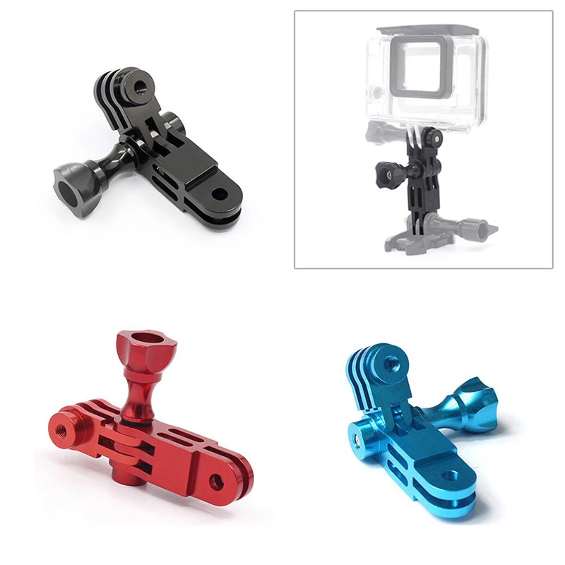 Für Gopro 9 Zubehör Aluminium Halterung 3 Way Arm CNC 3-weg Pivot Verlängerung + Schraube für Go Pro 8 7 6 Xiaomi Yi 4K Action Kamera