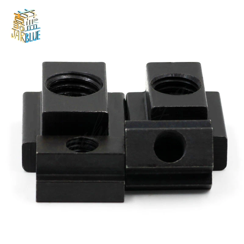 5Pcs M5 M6 M8 M10 M12 M14 DIN508 Black Oxide Finish Grade 8.8 Carbon Steel T-Slot Nut Tapped Through Slot T-nuts Furniture