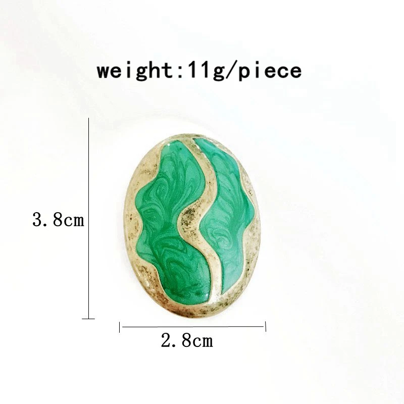 New Sweet Green Enamel Cute Earrings Clip Vintage Big