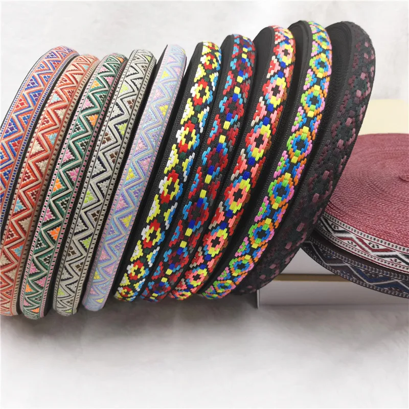 5 Yards 0.78 Inch 20MM Hundreds Styles Geometric Woven Jacquard Embroidered Ribbons DIY Apparel Wrapping Trim Sewing Accessories