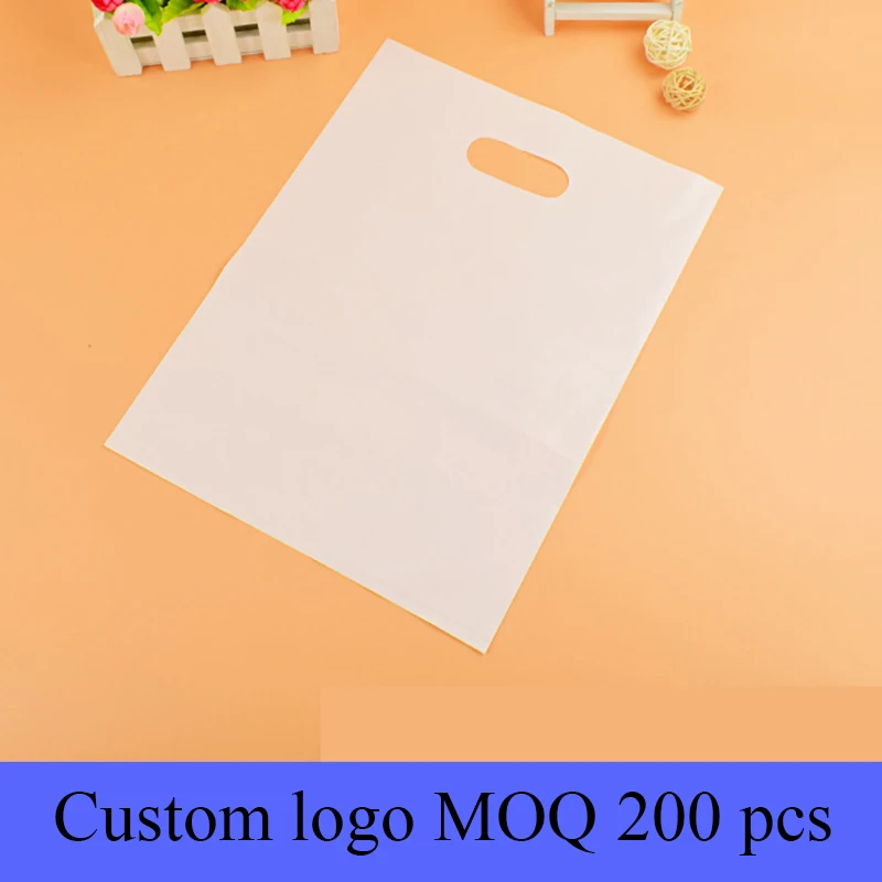 

Personalized logo plastic bag printing logo for shopping bag plastic shopping bag with handle 12c thick