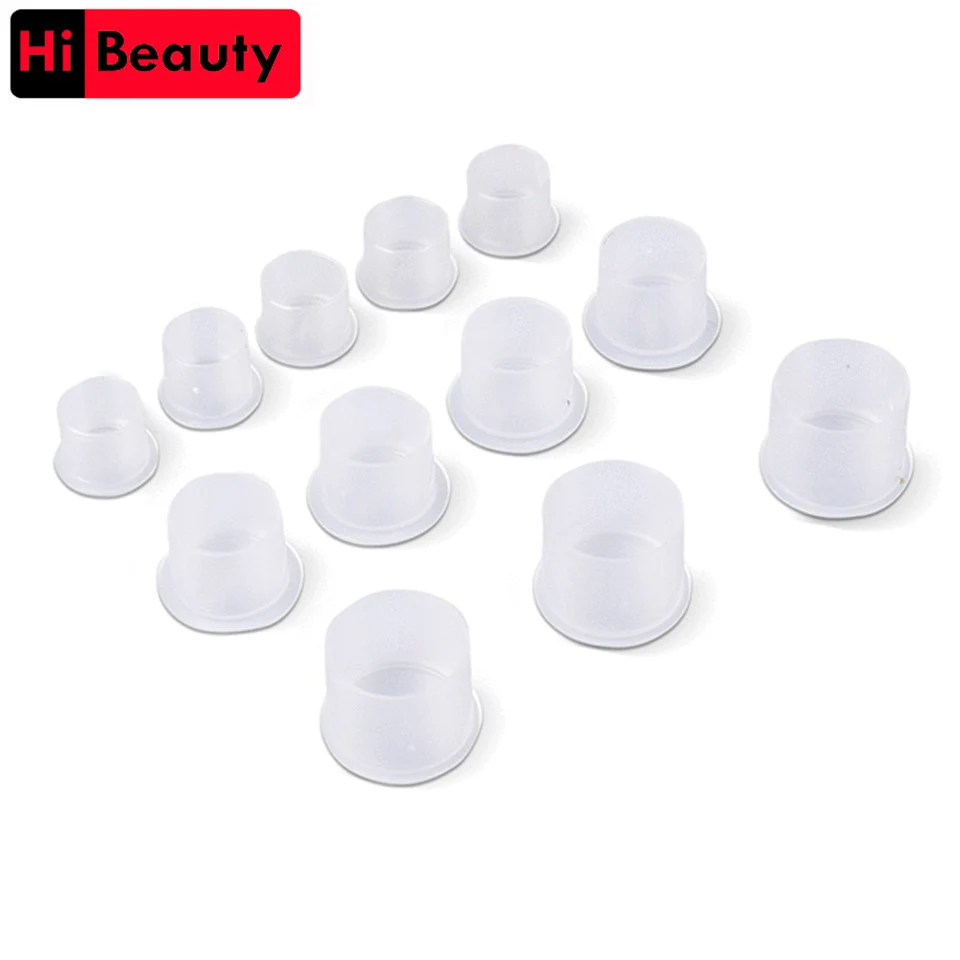 100pcs/lot Plastic Disposable Tattoo Ink Holder Cups With Base Pigment Supplies Permanent Makeup Eyebrow Pigment Container Cups