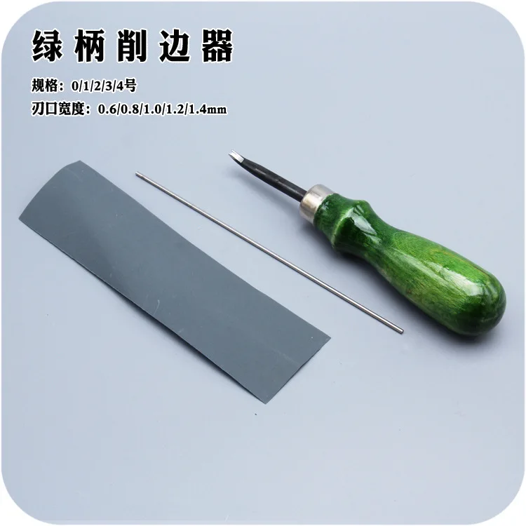 designer leather craft Green handle chamfering tools with 5 sizes,high grade Leather edger