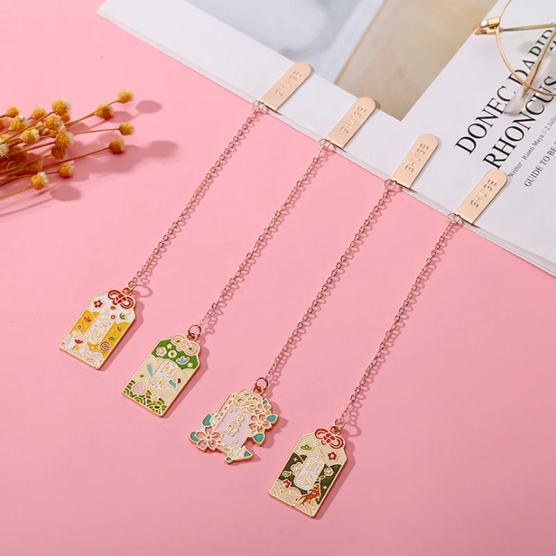 

Kawaii Pray For Health Metal Bookmark Cute Accessories Book Mark Page Folder Office School Supplies Stationery