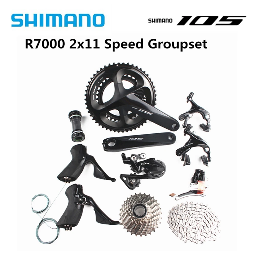 AliExpress Shimano SHIMANO 105 R7000 Groupset 2x11 Speed Set R7100 Crankset 50-34T 52-36T Road Bike Bicycle Kit Groupset Upgrade From 5800