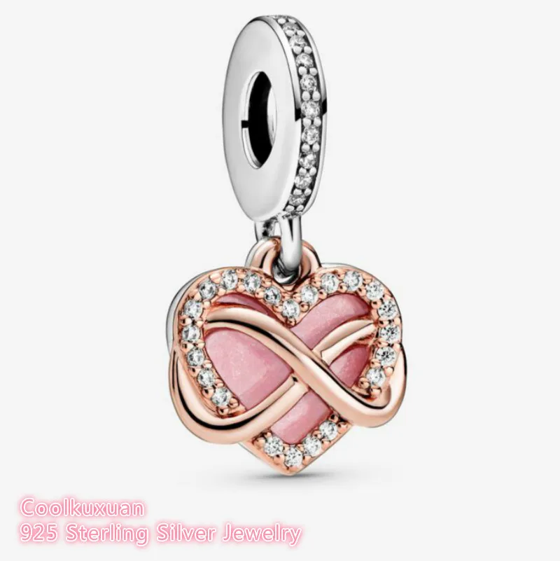 

Mother's Day 100% 925 Sterling Silver Sparkling Heart Dangle Charm beads Fits Original Pandora bracelets Jewelry