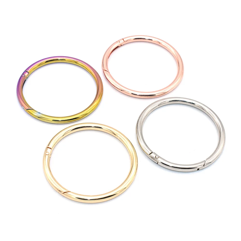 Large Spring Ring Round Spring Gate Ring Spring Ring Clasp Snap Hook Gate O Ring High quality Push Snap Hooks for Purses Handbag