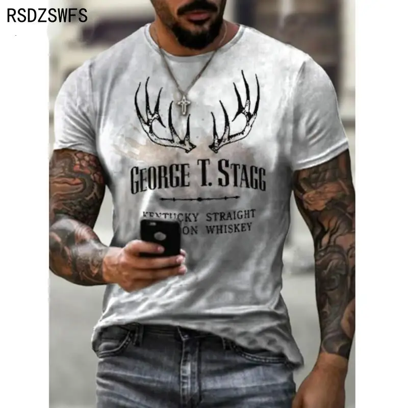 Men Handsome Fashion O-Neck 3D Printing Top Sexy Men Streetwear Clothes Personality Oversized T-Shirt Summer Short SleeveT Shirt