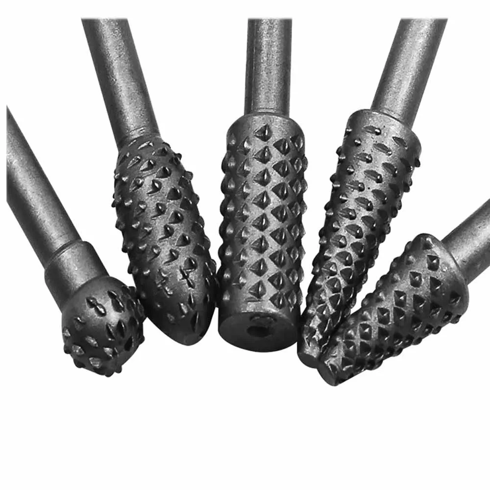 5pcs Woodworking Steel Rotary Rasp File 1/4\