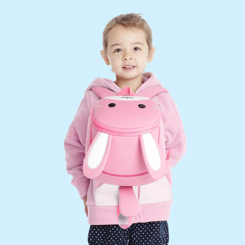 

3D Cartoon Pink Rabbit Kids School Bags for Girls Boys Children School Backpacks Toddler Child Animals Backpacks Mochila Escolar