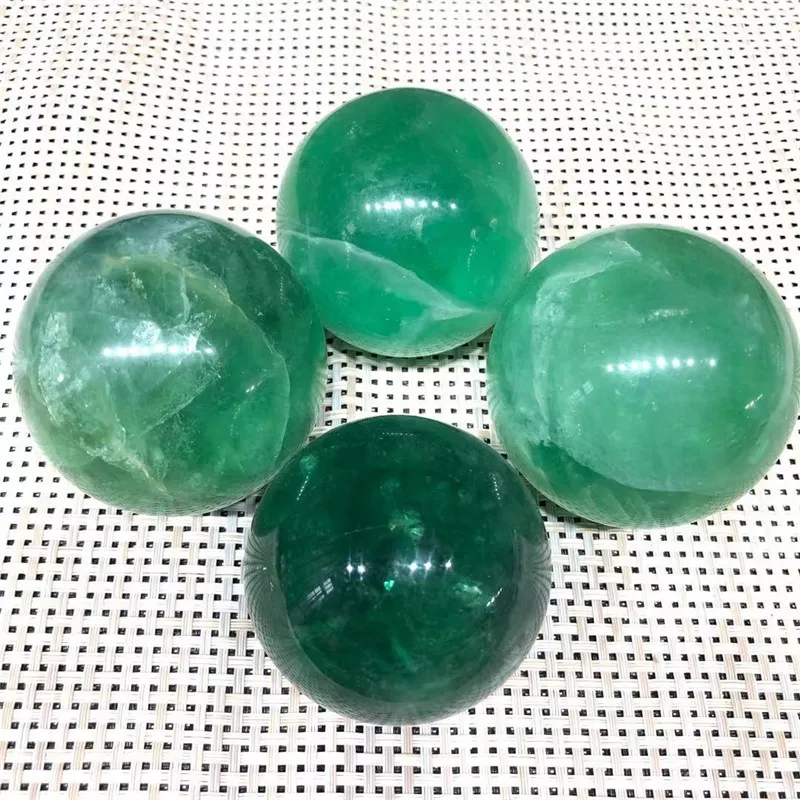 Polished Natural Healing Green Fluorite Crystal Sphere For Home Decoration