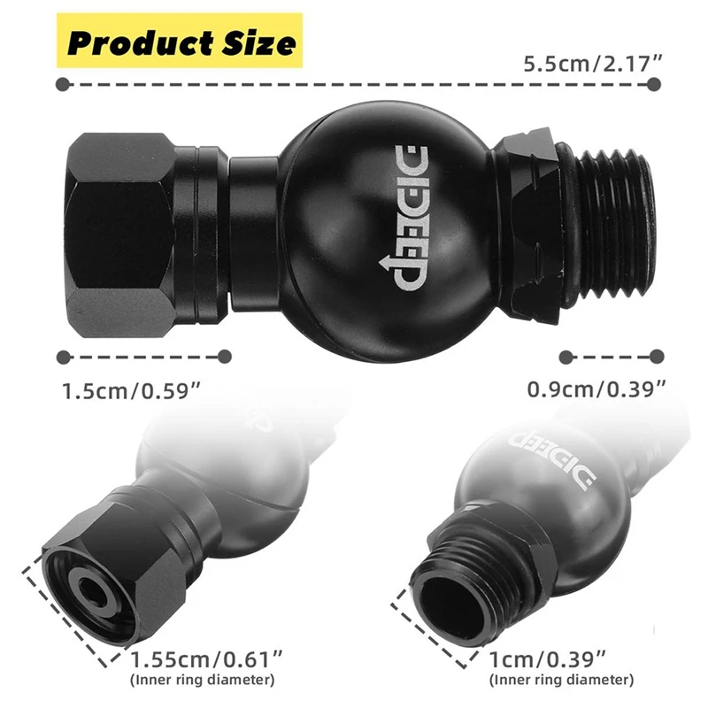 New-DIDEEP Global Universal 360 Degree Swivel Hose Adapter for 2Nd Stage Scuba Diving Regulator Connector Dive Accessories