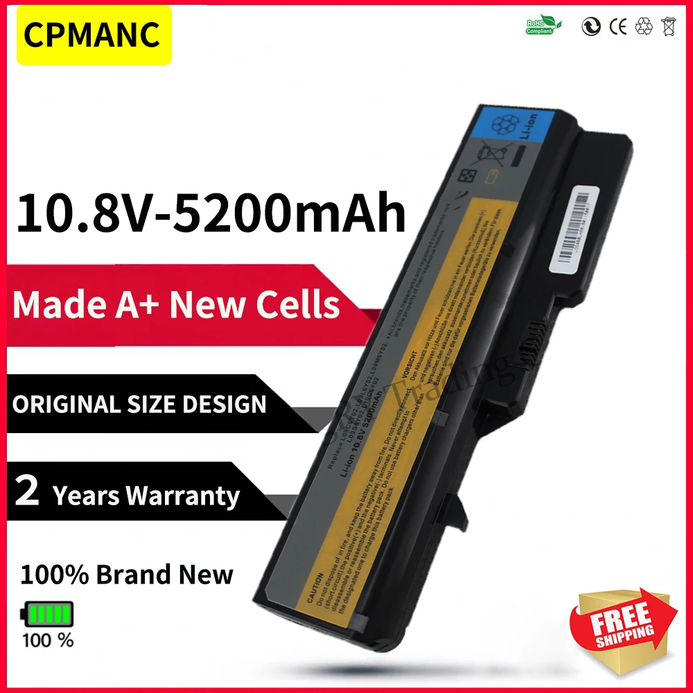 CPMANC batteria per Laptop a 6 celle L09M6Y02 ll09s6y02 For per Lenovo G460 G465 G470 G475 G560 G565 G570 G575 G770 Z460