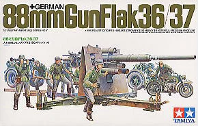 Tamiya plastic assembly model 1/35 World War II German Flak36/37 8.8cm anti-aircraft gun and towing trailer adult collection