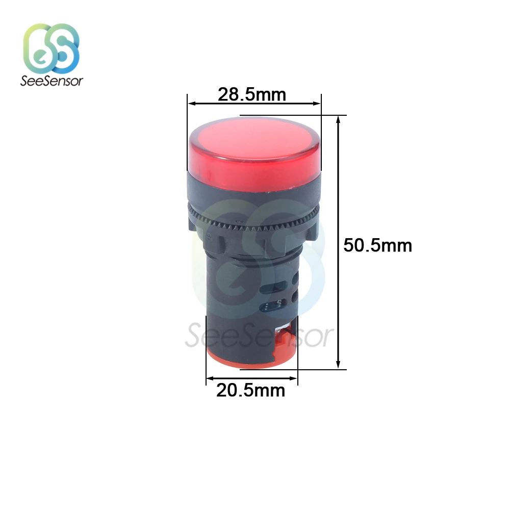 1 pz 12V 24V 110V 220V 380V 22mm montaggio a pannello LED indicatore di potenza lampada spia di segnalazione pilota