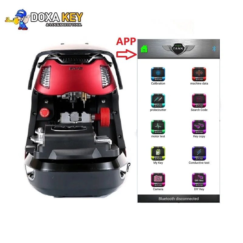 

V8 X6 Plus Android System 2M2 Magic Tank CNC Auto Key Cutting Machine via Bluetooth with Database Locksmith Tool