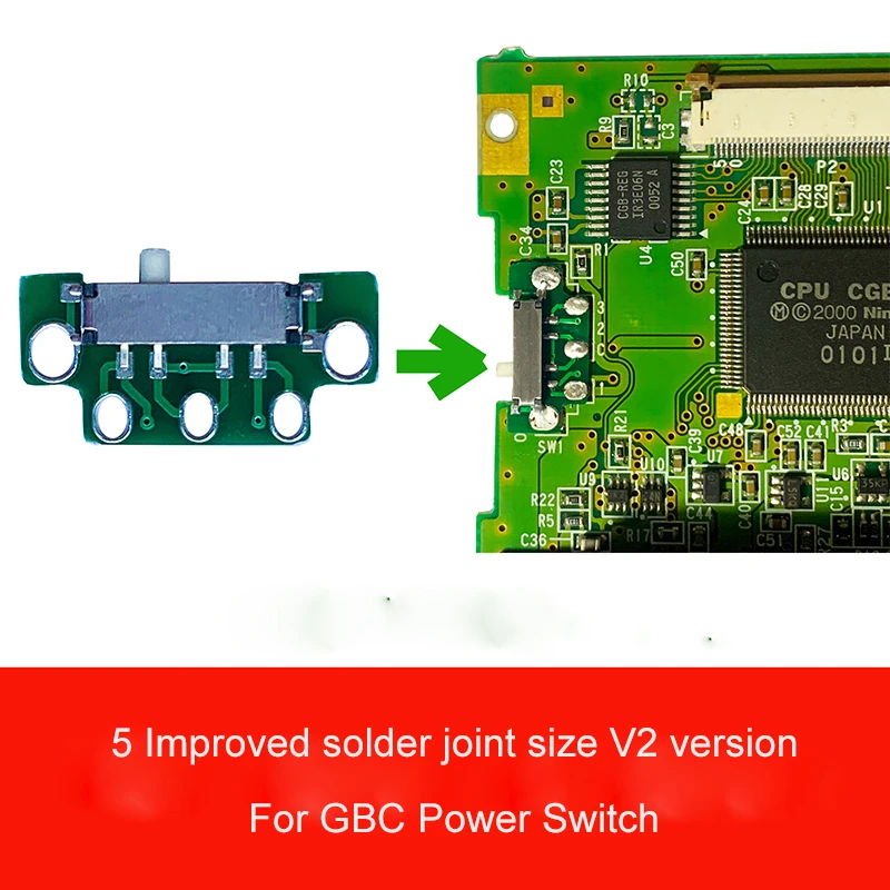 power switch V2.0 For Gameboy Color GBC For Gameboy Pocket GBP  improved version Switch power button game console repair parts