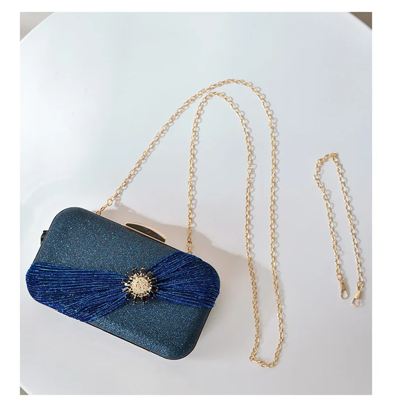 New Women Fold Evening Clutch Flowers Wedding Shoulder Bags Chain Party Dinner Purse Fashion Wallets Drop Shipping