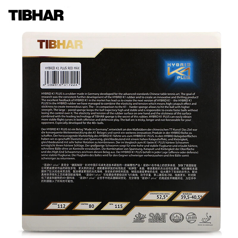 TIBHAR HYBRID K1 / K1 PLUS Klebrige Vorhand Offensive Pickel Im Tischtennis Gummi Ping Pong Schwamm – Detail 10