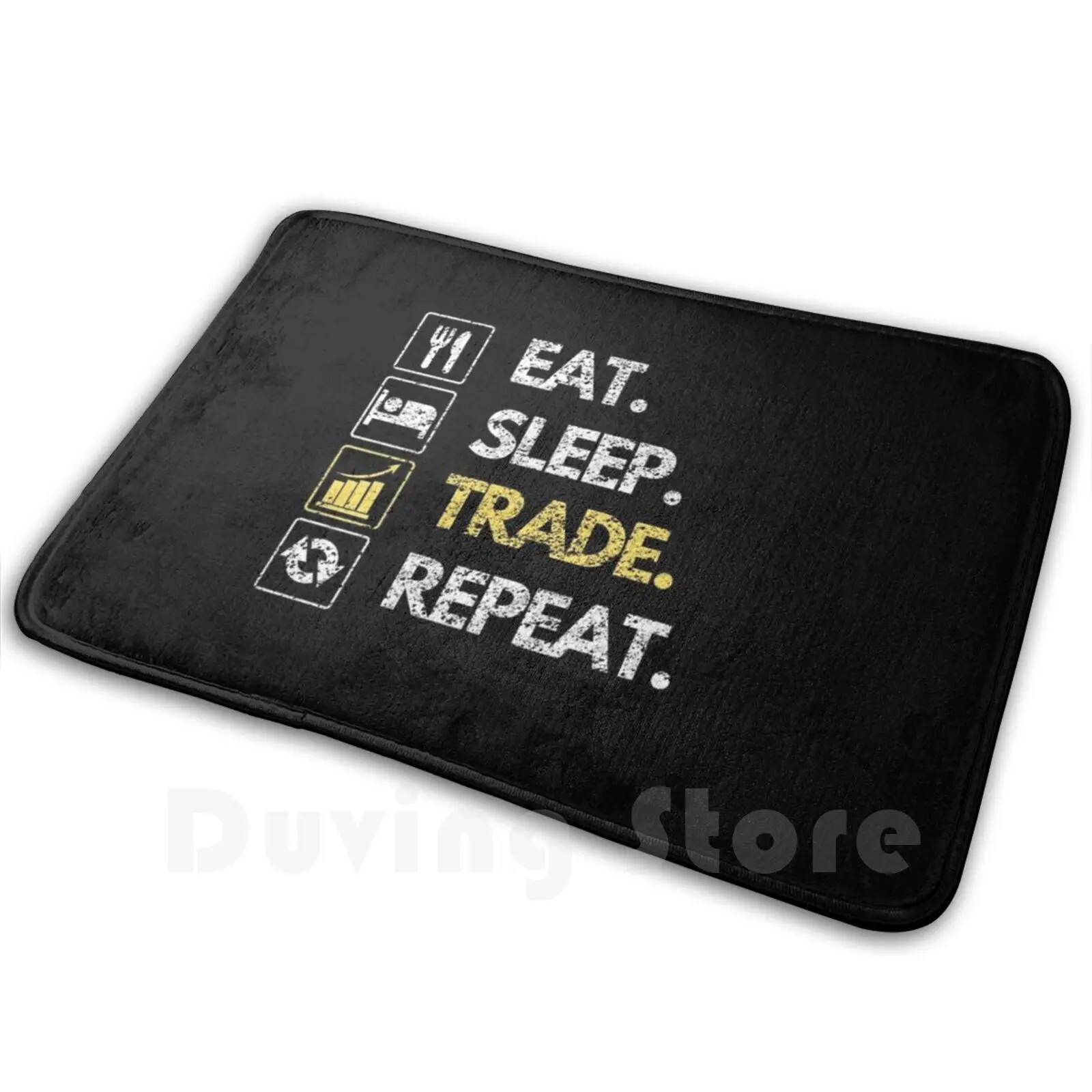 Eat Sleep Trade Repeat Investor Trading Soft Non-Slip Mat Rug Carpet Cushion Stocks Investing Invest Investment Real