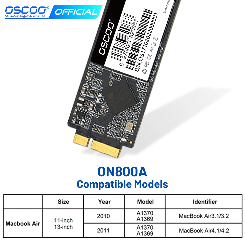 Oscoo 1pc ssd nvme pcie sata3 ssd 1tb 512gb 256gb para mac/macbook ar/macbook pro disco rígido 3d nand ssd para apple