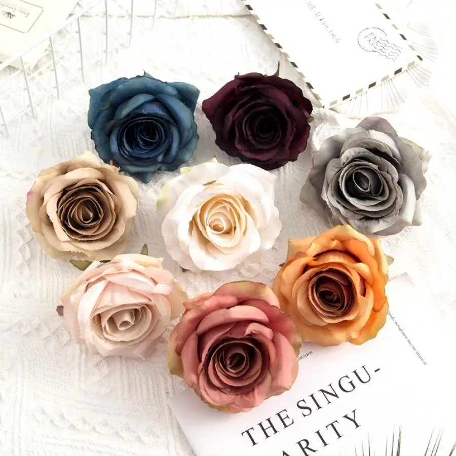 5/10PCS Artificial Flowers Wholesale Silk Fake Roses Christmas Decoration for Home Wedding Decorative Wreath Bridal Accessories