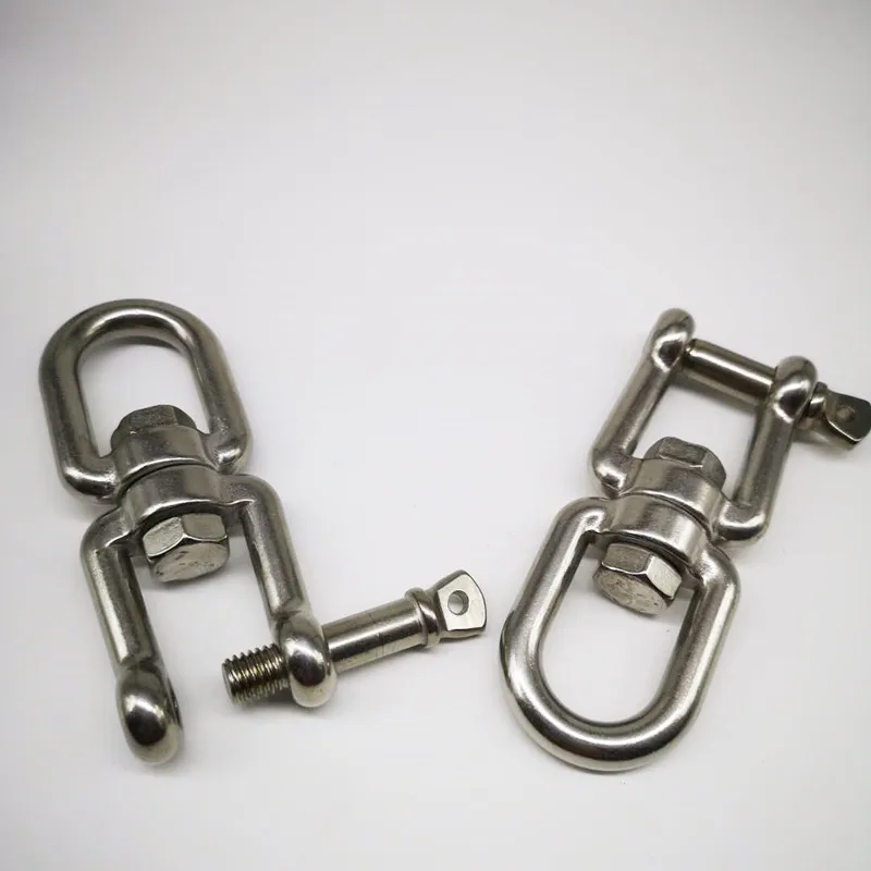 Rigging Hardware M10 2PCS Heavy Duty Stainless Steel 304 Jaw Eye Swivel Europe Lifting Chain Eye Jaw End Swivel Ring