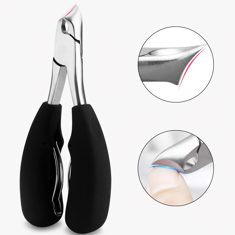 Coupe-ongles de grande taille en acier inoxydable, haute qualité optique, coupe-ongle dur, ciseaux à ongles incarnés, outil de manucure