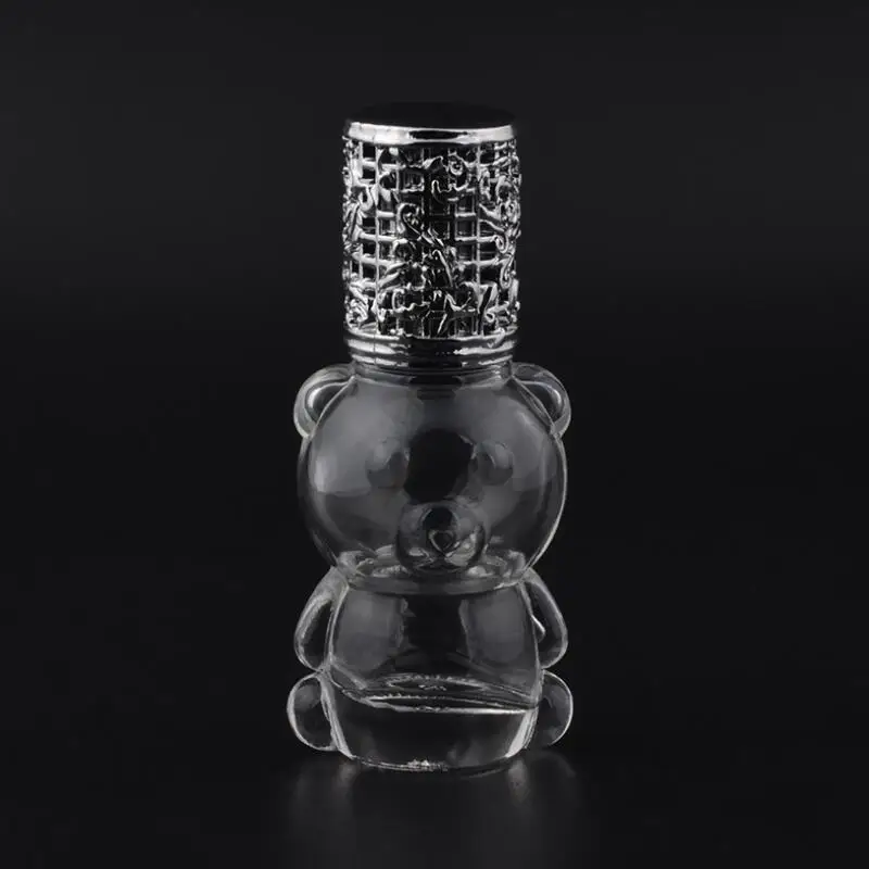 

8ML Bear Shaped Essential Oil Roll On Glass Bottle With Steel Roller Ball Refillable Makeup Packaging Vials LX3741