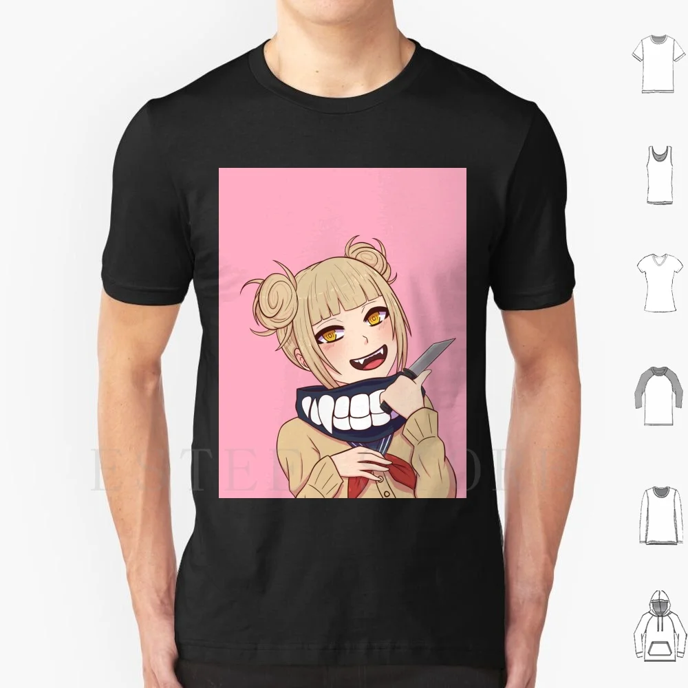 Camiseta Toga de algodón para hombre, estampado artesanal Mha Bnha Boku No Hero Academia Anime Manga Toga villano Yandere