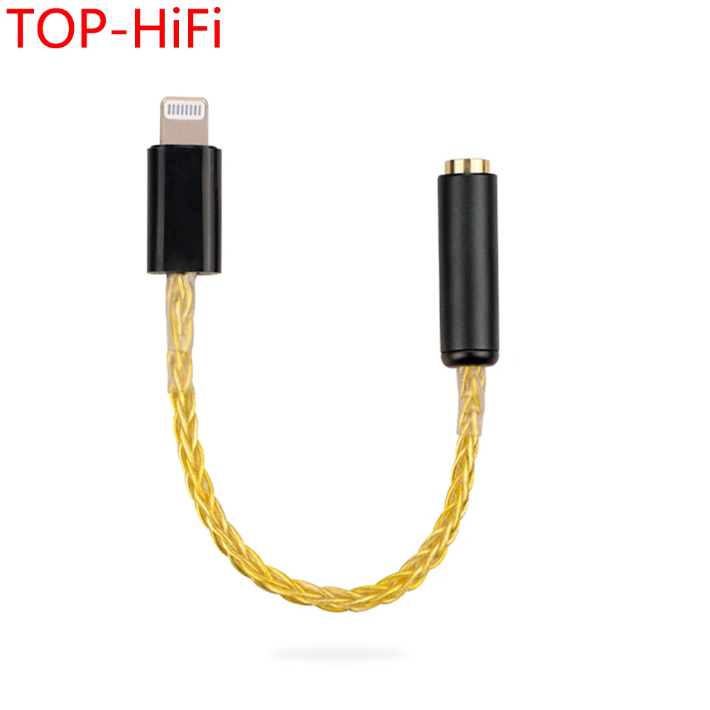 TOP-HiFi 10cm DAC Decoder Chip Adapter Light-ning Dad Male to 3.5mm Female Connector for Earphone Amplifier