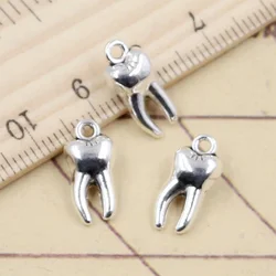 10pcs Charms 3D Zombie Tooth Teeth Molar 16x8x5mm Tibetan Bronze Silver Color Pendants Antique Jewelry Making DIY Handmade Craft