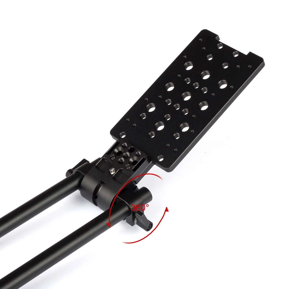 360 Degree Swivel 15mm Rod Clamp Mount Cheese Plate fr Gimbal Power Supply V-Mount Battery Camera Rail System Tripod Support