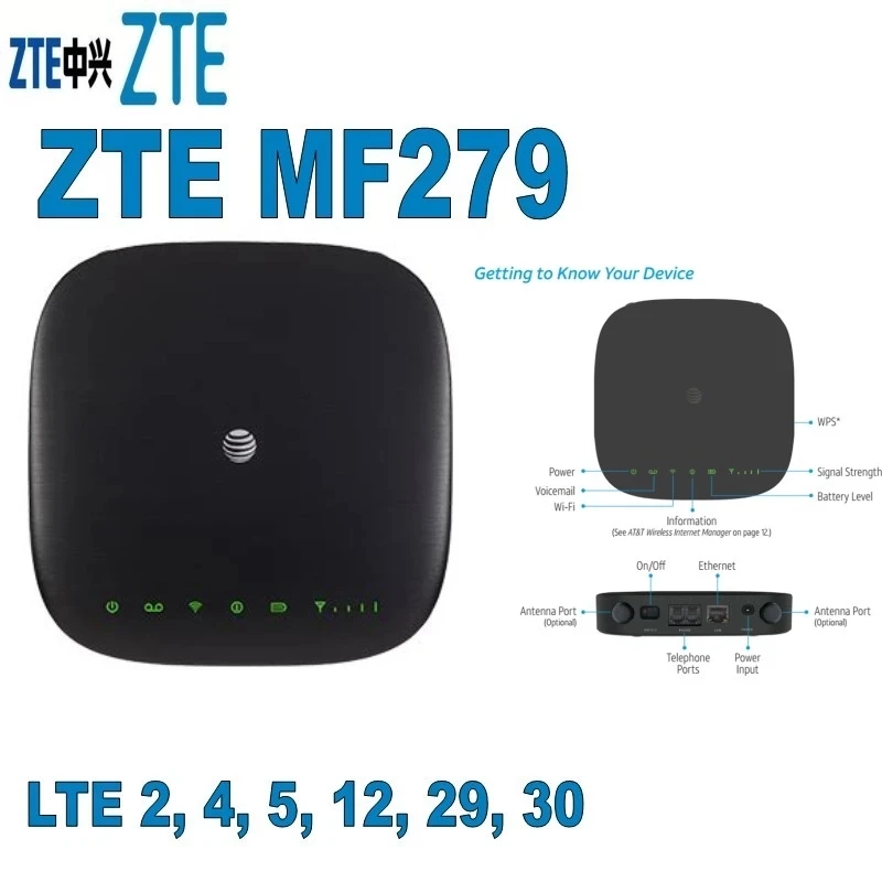 

Unlocked ZTE MF279 AT&T Wireless Internet Home Brand New and Unlocked ZTE MF279 4G lte 150mbps Cat4 Mobile Hotspot wireless