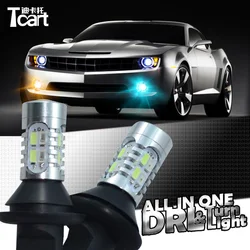 Tcart Auto Led Lights Daytime Running Light Front Turn Signals bulb Car DRL Led Winker Bulb 20W T20 7440 WY21W Car Accessory