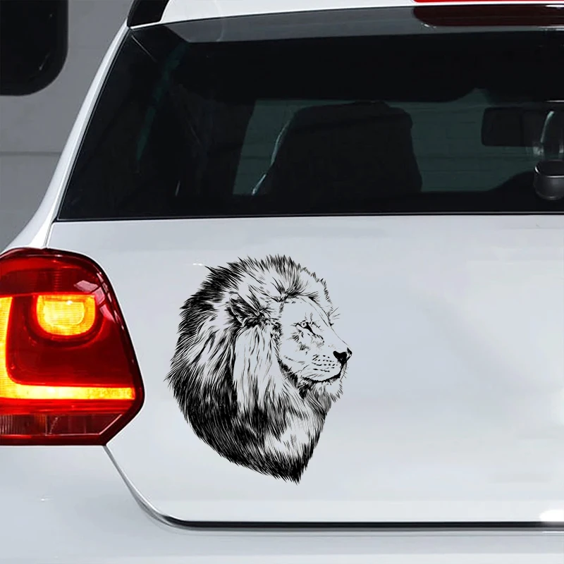 S61356# Side Face Lion Black Transparent Car Sticker Vinyl Decal Waterproof Decors for Motorcycle Bumper Laptop