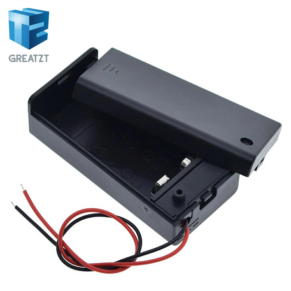 9V Battery Storage Case Plastic Box Holder With Leads ON/OFF Switch DEC22 DIY