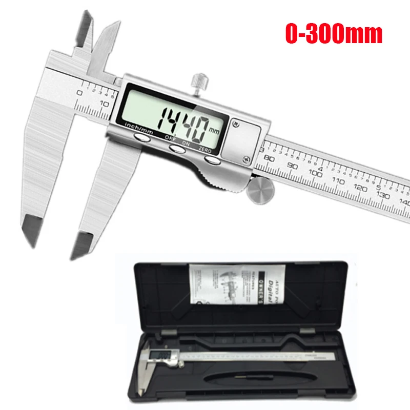 0-150/200/300 Digital Caliper Stainless Steel Vernier Caliper Electronic Micrometer Ruler Depth Measuring Tool Gauge Instrument