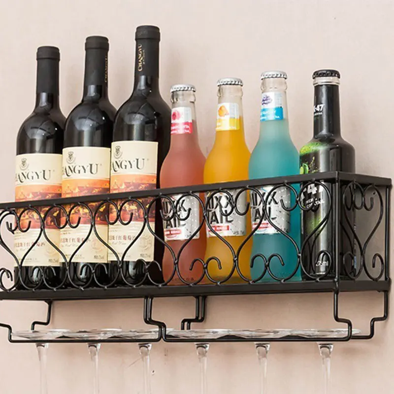 

Железная настенная стойка для бобов, настенная стойка для хранения, стеклянная стойка для хранения, подвесная витрина, украшение для домашней кухни