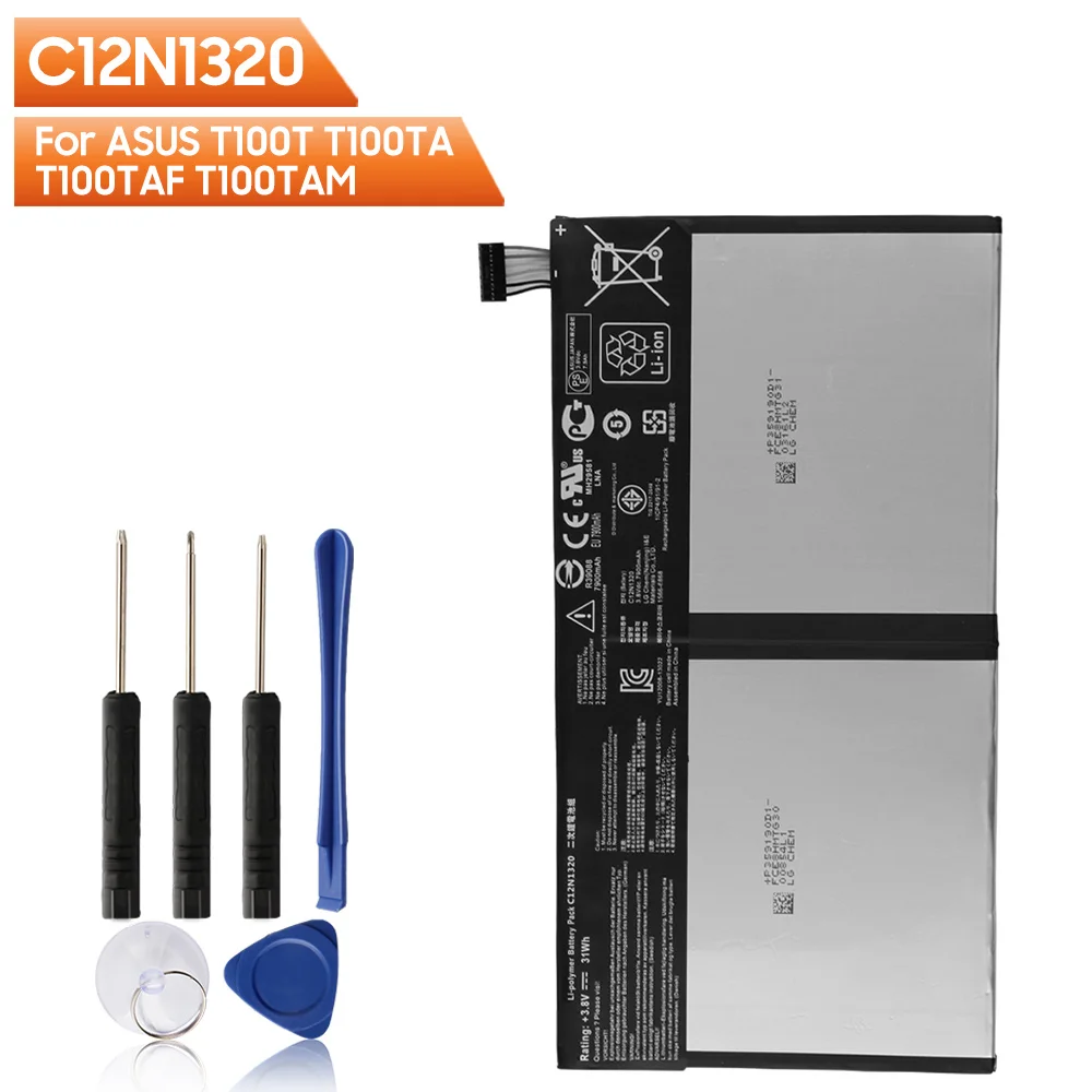 

Original Replacement Tablet Battery C12N1320 For ASUS T100T T100TA T100TAF T100TAM Authentic Rechargeable Tablet Battery 7900mAh