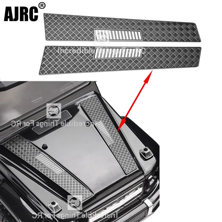 1pair Metal Engine Cover Hood Anti-skateboard Decoration For 1/10 RC Crawler Car Trax TRX6 G63 TRX4 G500 OP Accessories Part