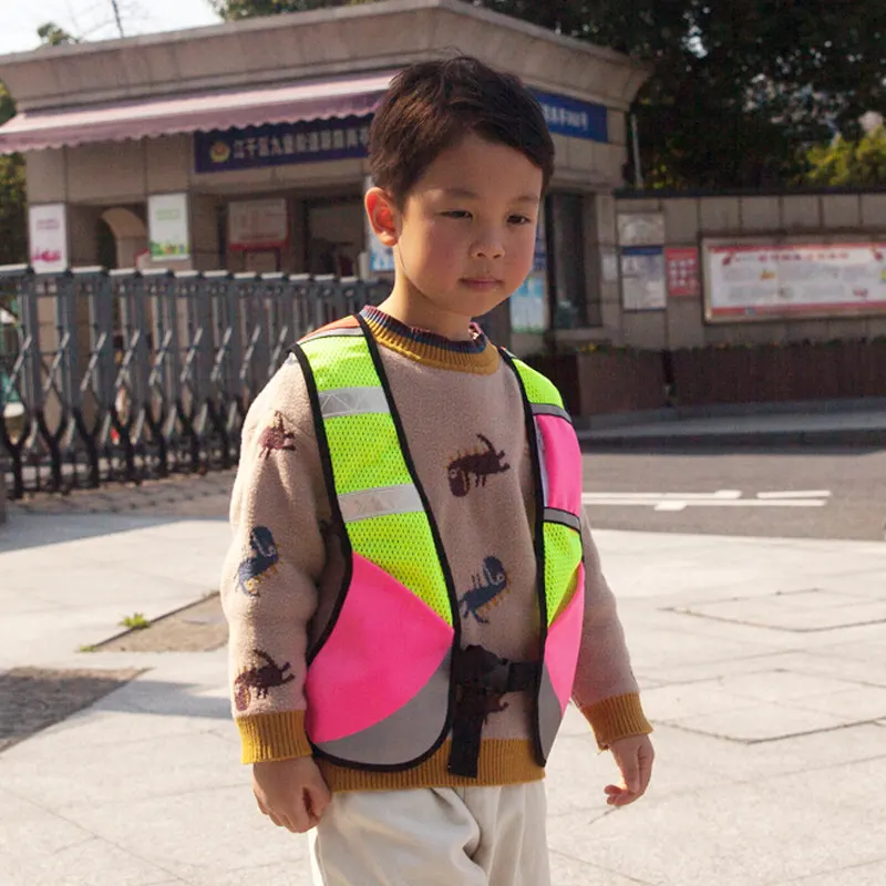 Kid Safety Vest Reflective Children Protective Gear Hi Vis Vest For Child Pink Night Wear For Kids Girl Boy