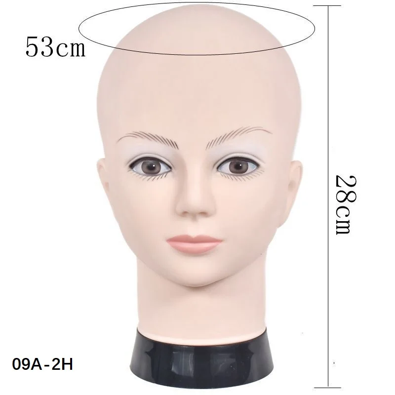 Soft PVC Bald Mannequin Head Stand For Making Hair Styling Wigs and Hat Display Cosmetology Training Manikin Practice Head