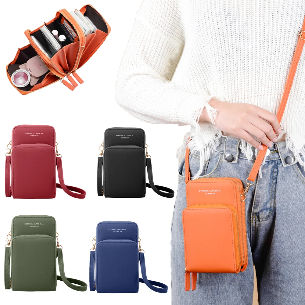 

3 Pockets Messenger Bags Women Shoulder Bags 2023 Phone Wallet Big Capacity Ladies Crossbody Bags Leather Tote Bag Female Purse