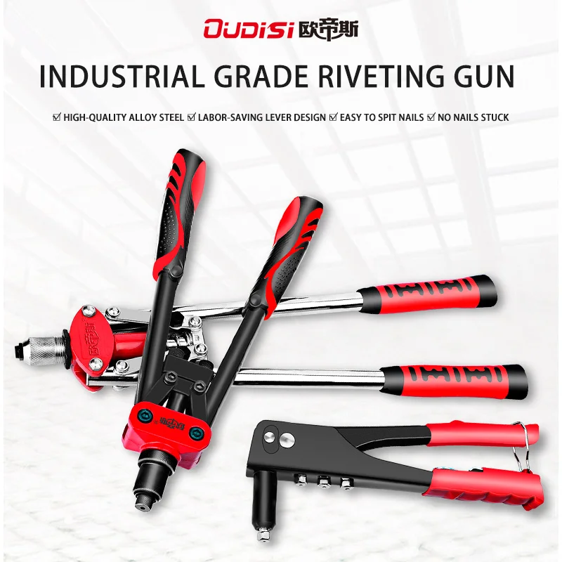 OUDISI Rivet Machine Manual Riveting Tool Pull Nail Rivet Gun Blind Rivet Gun Household Nailer Gun Automatic Rivet Tool