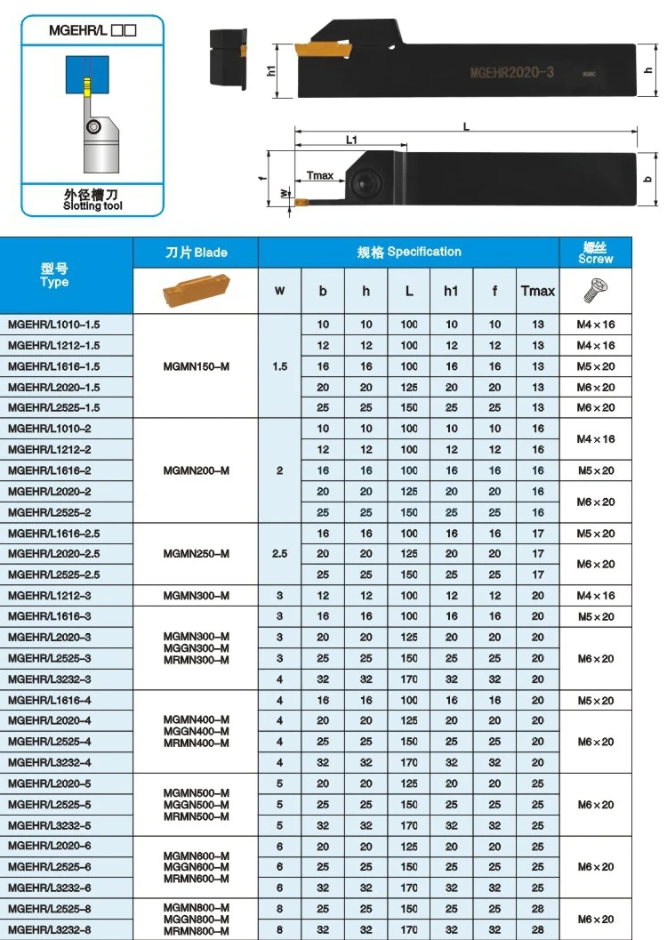 MGEHR1010 MGEHR1212 MGEHR1616 MGEHR2020 MGEHR2525 supporto per tornitura esterna + MGMN150 MGMN200 MGMN300 MGMN400 MGMN500 utensile da taglio